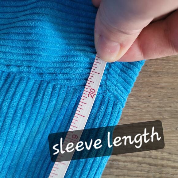 Zenana Blue Corduroy Button-Up Jacket Size L – Soft Ribbed Texture, Side Pockets - Picture 9 of 10